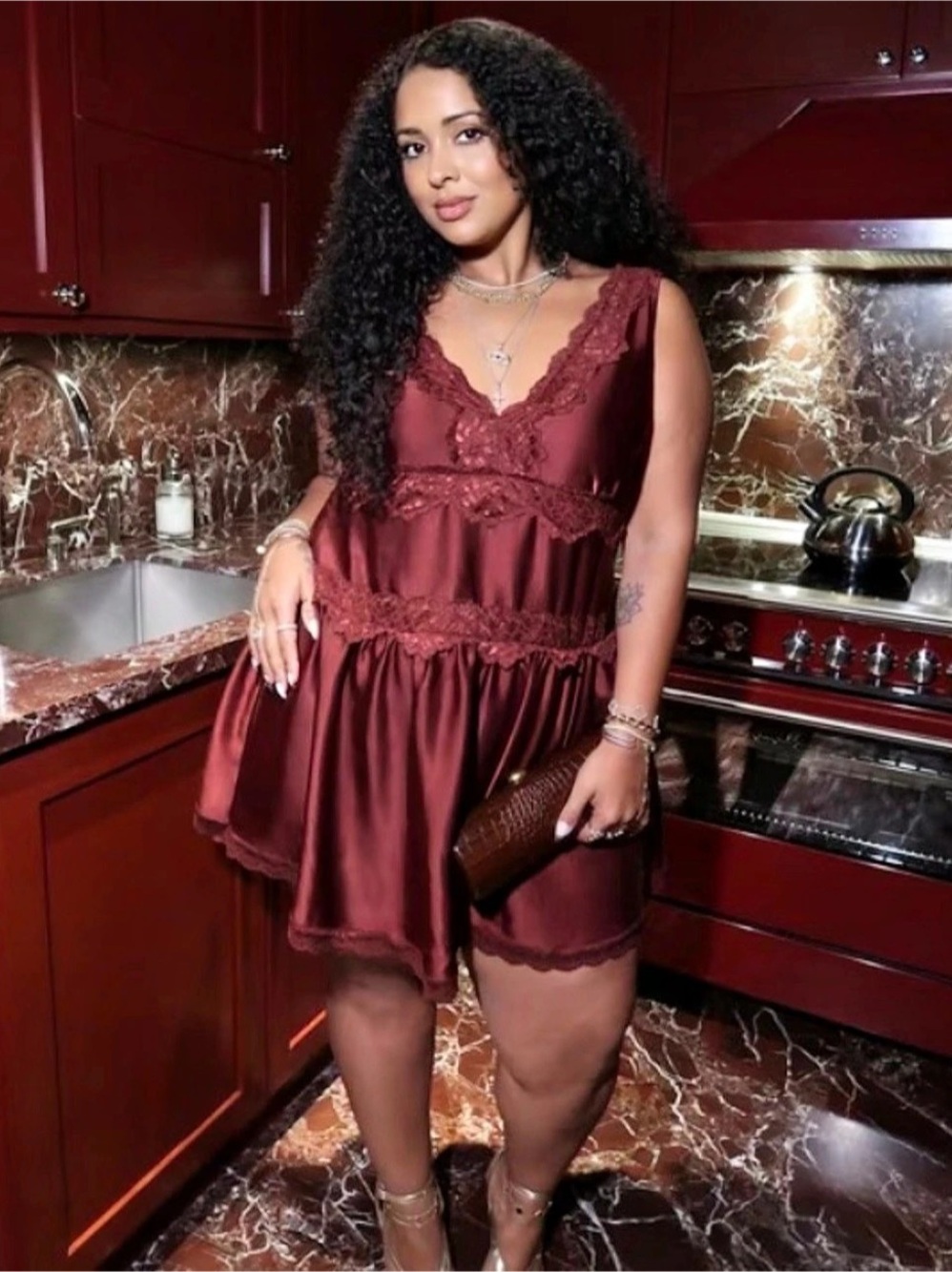 Torrid FESTI Burgundy Lace Trim Mini Dress Like New